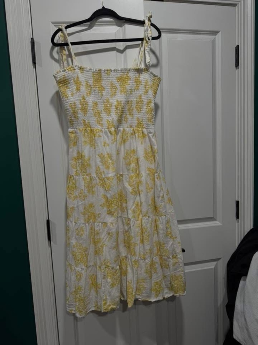 Chelsea & Violet White Midi Dress with Yellow Floral Print